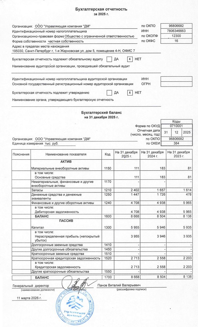 Бухгалтерская отчетность за 2025г 1